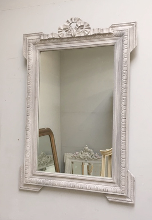 old french wooden bow mirror
